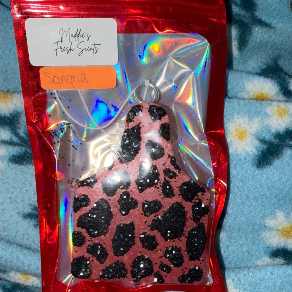 Cow tag car freshener